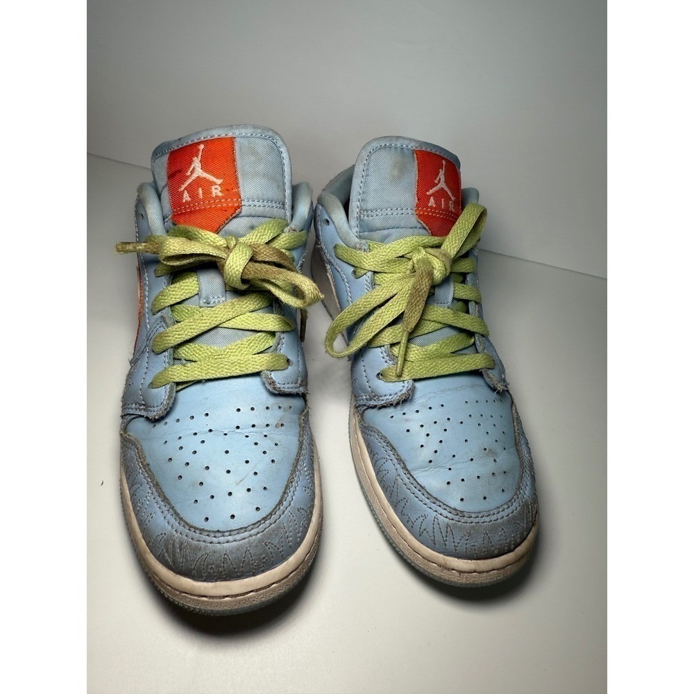 Nike Air Jordan 1 Low Light Blue Orange Kids Youth Sz 5Y DO8277 400 - Picture 5 of 5
